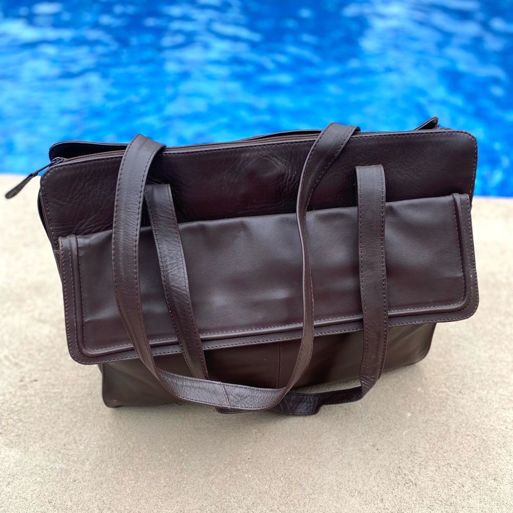 Kenneth Cole Slim Leather Business Briefcase